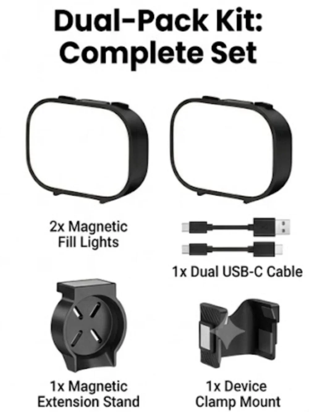 DJI Pocket 3/4 Magnetic LED Light Dual Pack for Compact Gimbal 3 Color Modes